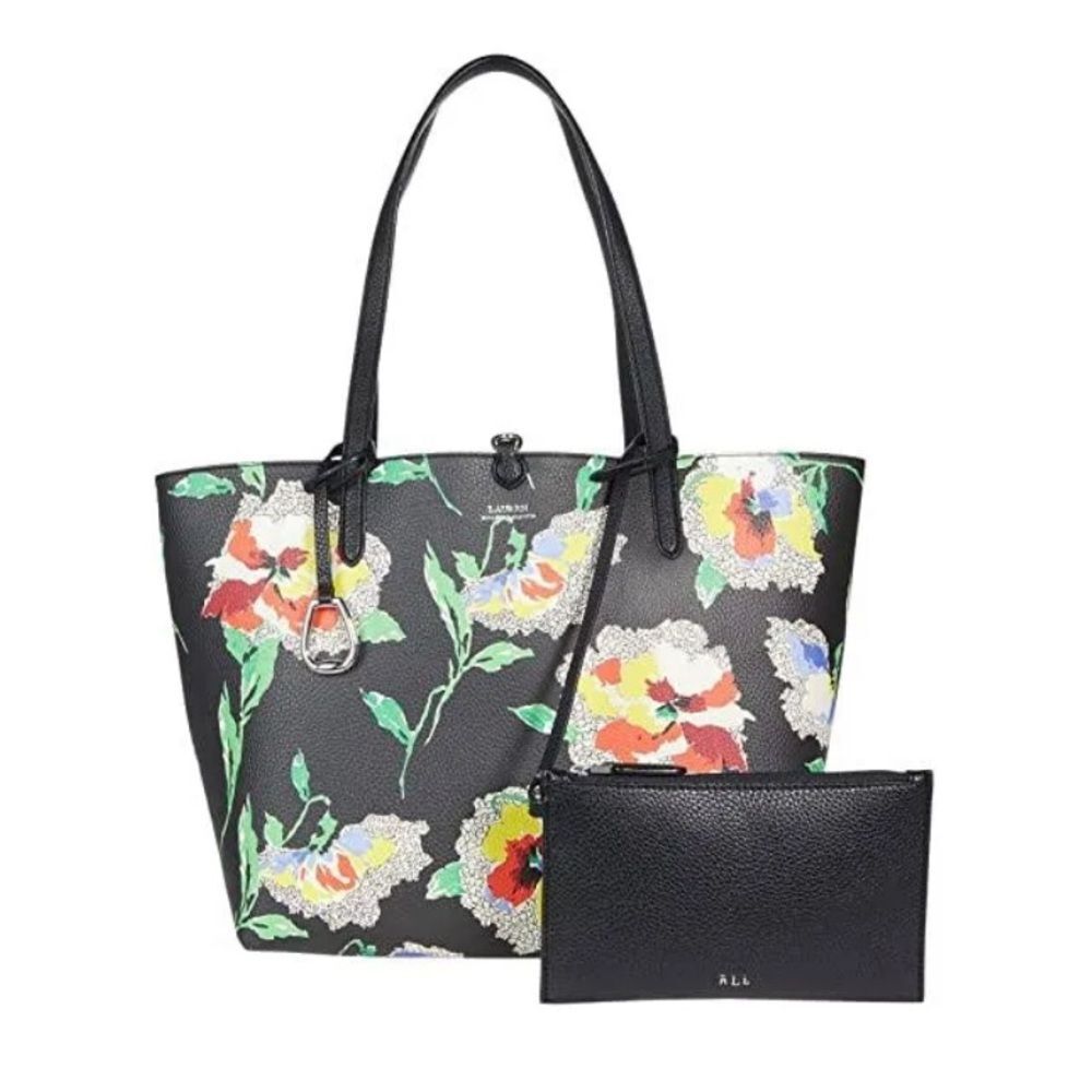 Lauren Ralph Lauren Large Reversible Tote Bag, Pouch & Handbag, NWT - Picture 2 of 15